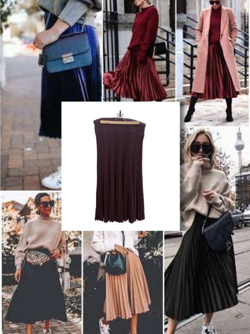 Donna Karan Collection  Rib Knit Pleated Midi Skirt Large
